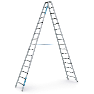 Zarges gebördelte Stehleiter, eloxiert Saferstep B 2x16 Stufen-Beschreibung lesen