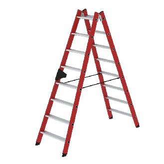Stehleiter aus Kunststoff 2x8 Sprossen-Beschreibung lesen