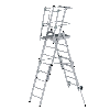 MUNK Plattformleiter FlexxStep 6 Sprossen mit Teleskopaufsatz plus 2 Sprossen