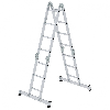 MUNK Vielzweckleiter mit Nivello Traverse und Holzbelag 2x3 + 2x4 Sprossen