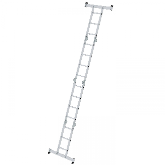 MUNK Vielzweckleiter mit Nivello Traverse und Holzbelag 2x3 + 2x4 Sprossen-Beschreibung lesen