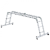 MUNK Vielzweckleiter mit Nivello Traverse und Holzbelag 2x3 + 2x4 Sprossen