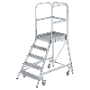 MUNK Podestleiter fahrbar Aluminium geriffelt 5 Stufen