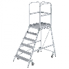 MUNK Podestleiter fahrbar Aluminium geriffelt 6 Stufen