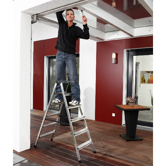 Krause Dopplo Stufen Doppelleiter 2x6 Stufen-Beschreibung lesen