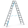 Zarges gebördelte Stufen-Stehleiter R13step-B eloxiert 2x10 Stufen Zarges gebördelte Stufen-Stehleiter R13step-B eloxiert 2x10 Stufen