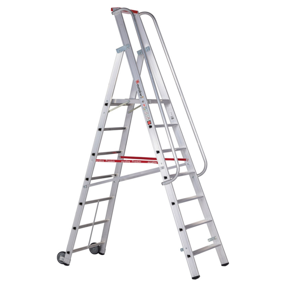 Euroline Premium 32677 Stufenstehleiter mit großer Standplattform 7 Stufen-Beschreibung lesen