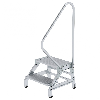 MUNK Aluminium Montagetritt starr mit Handlauf 2 Stufen MUNK Aluminium Montagetritt starr mit Handlauf 2 Stufen