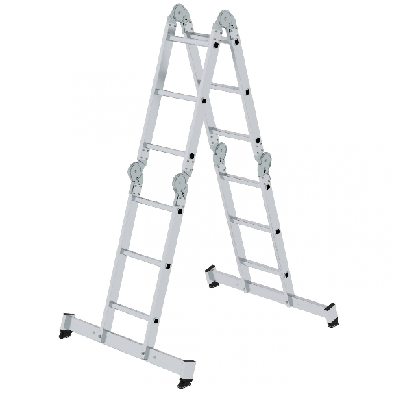 MUNK Vielzweckleiter mit Nivello Traverse 4x3 Sprossen MUNK Vielzweckleiter mit Nivello Traverse 4x3 Sprossen-Beschreibung lesen