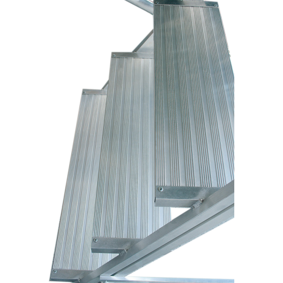 MUNK Podestleiter fahrbar Aluminium geriffelt 2x7 Stufen-Beschreibung lesen