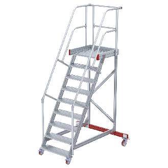 Euroline 513 Wartungsbühne 60° 800mm Stufenbreite 9 Stufen Alu gerieft-Beschreibung lesen