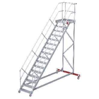 Euroline 513 Wartungsbühne 45° 1000mm Stufenbreite 16 Stufen Alu gerieft-Beschreibung lesen