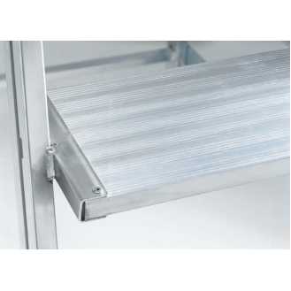 MUNK Podestleiter fahrbar Aluminium geriffelt 4 Stufen-Beschreibung lesen