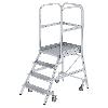 MUNK Podestleiter fahrbar Aluminium geriffelt 4 Stufen