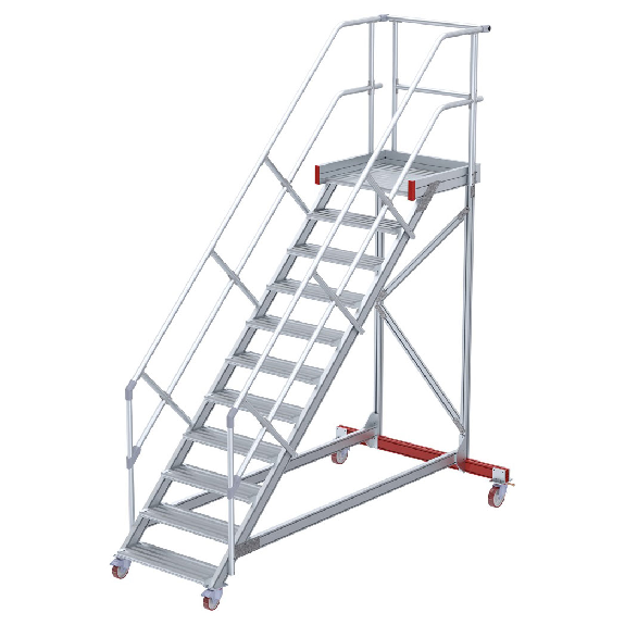 Euroline 513 Wartungsbühne 45° 1000mm Stufenbreite 11 Stufen Alu gerieft-Beschreibung lesen