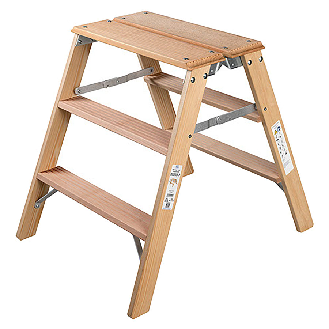 Iller Holz- Gipserbock, beidseitig begehbar mit großer Standfläche 2x3 Stufen und 2,70m AH-Beschreibung lesen