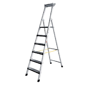 Anodisierte Stufenstehleiter mit 7 gepolsterten Stufen-Beschreibung lesen