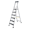 Anodisierte Stufenstehleiter mit 7 gepolsterten Stufen