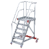 Euroline 513 Wartungsbühne 60° 1000mm Stufenbreite 6 Stufen Alu gerieft