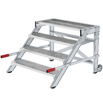 Arbeitsplattform aus Stahl mit Gitterrost 1000 mm, 4 Stufen-Beschreibung lesen