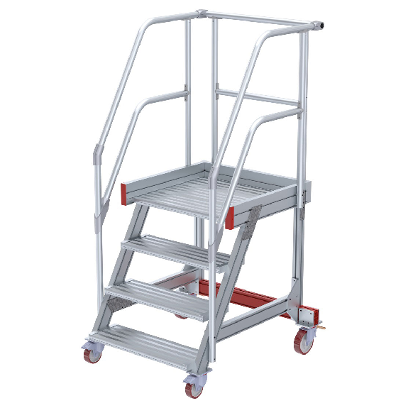 Euroline 513 Wartungsbühne 60° 800mm Stufenbreite 4 Stufen Alu gerieft-Beschreibung lesen