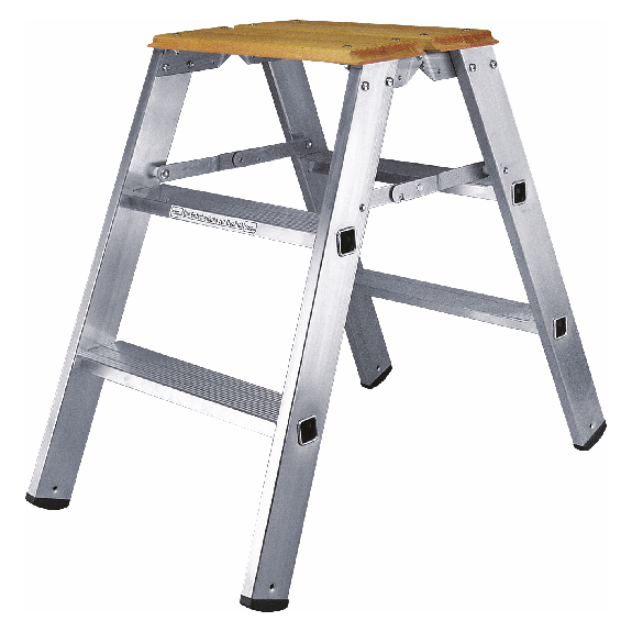 Iller Montagetritt, beidseitig begehbar mit großer Standfläche 2x3 Stufen und 2,70m AH Iller Montagetritt, beidseitig begehbar mit großer Standfläche 2x3 Stufen und 2,70m AH-Beschreibung lesen