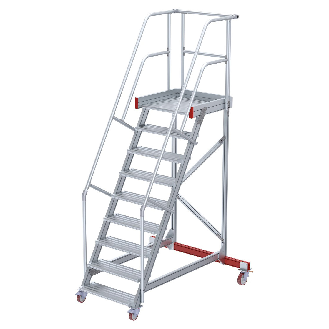 Euroline 513 Wartungsbühne 60° 1000mm Stufenbreite 9 Stufen Alu gerieft-Beschreibung lesen