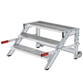 Arbeitsplattform aus Stahl mit Gitterrost 1000 mm, 3 Stufen-Beschreibung lesen