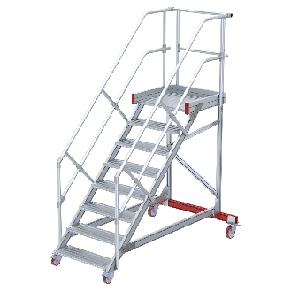 Euroline 513 Wartungsbühne 45° 800mm Stufenbreite 8 Stufen Alu gerieft-Beschreibung lesen