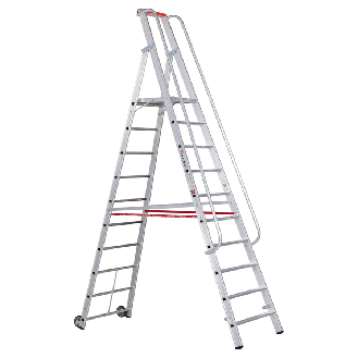 Euroline Premium 32677 Stufenstehleiter mit großer Standplattform 10 Stufen-Beschreibung lesen
