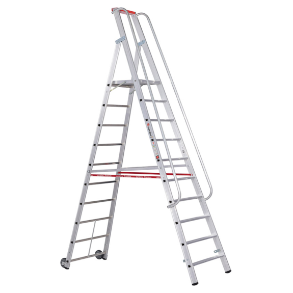 Euroline Premium 32677 Stufenstehleiter mit großer Standplattform 10 Stufen-Beschreibung lesen