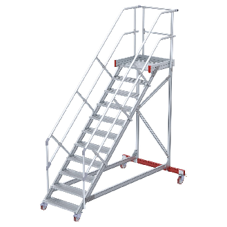 Euroline 513 Wartungsbühne 45° 800mm Stufenbreite 11 Stufen Alu gerieft-Beschreibung lesen
