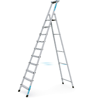 Zarges genietete Stehleiter, eloxiert Xlstep S 10 Stufen-Beschreibung lesen