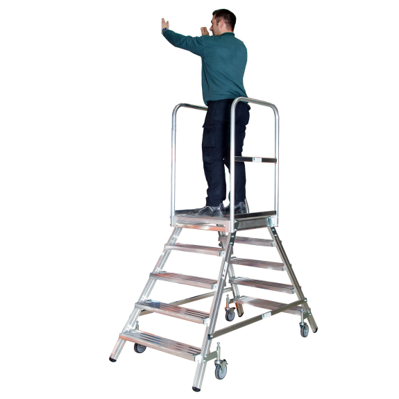 Euroline Premium 516 Mobile Podesttreppe beidseitig 3 Stufen-Beschreibung lesen