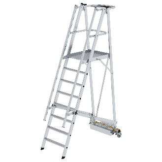 MUNK Podestleiter fahrbar mit schmaler Traverse 7 Stufen-Beschreibung lesen