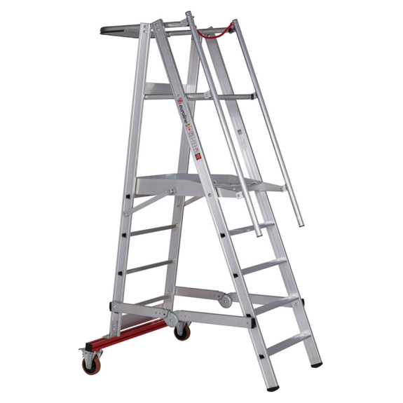 Euroline Premium 32777 Podestleiter fahrbar 5 Stufen-Beschreibung lesen