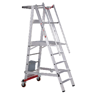 Euroline Premium 32778 Podestleiter fahrbar, klappbar 5 Stufen-Beschreibung lesen