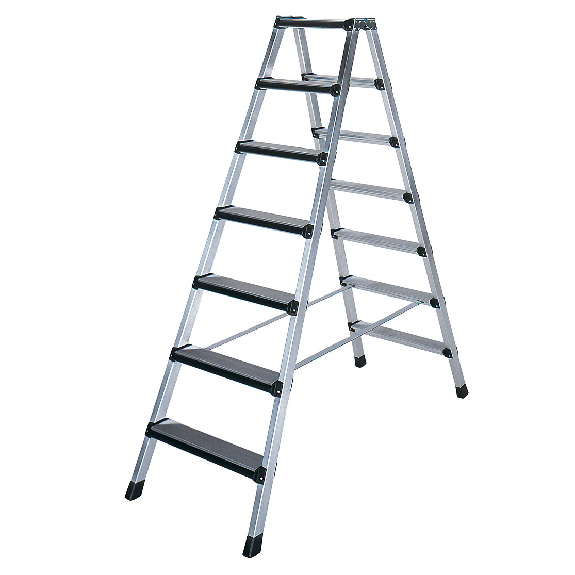 Escalera anodizada 2x5 peldaños acolchados-Leer más
