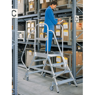 MUNK Podestleiter fahrbar R13 Korund 2x4 Stufen-Beschreibung lesen