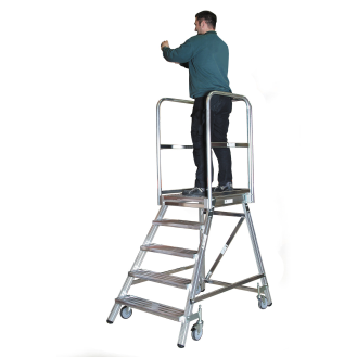 Euroline Premium 515 Mobile Podesttreppe einseitig 5 Stufen-Beschreibung lesen