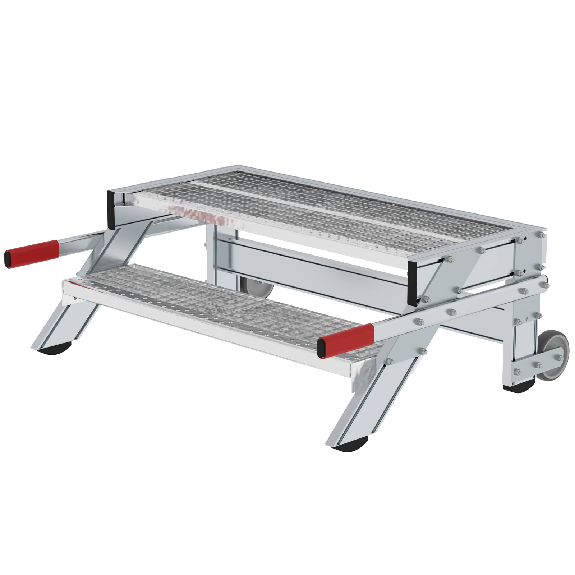 MUNK Arbeitspodest fahrbar Stahl-Gitterrost 1000mm Stufenbreite 2 Stufen MUNK Arbeitspodest fahrbar Stahl-Gitterrost 1000mm Stufenbreite 2 Stufen-Beschreibung lesen