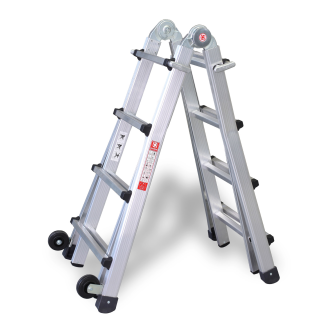 Euroline Premium 31621 Vario-Klappleiter mit Rollen 4x6 Sprossen-Beschreibung lesen