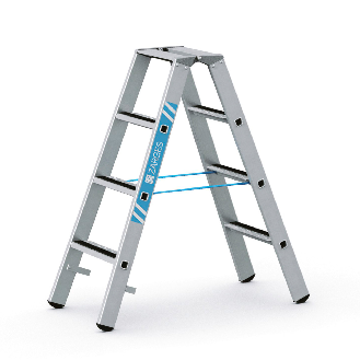 Zarges gebördelte Stufen-Stehleiter R13step-B eloxiert 2x4 Stufen-Beschreibung lesen