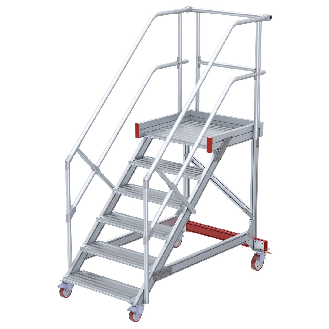 Euroline 513 Wartungsbühne 45° 600mm Stufenbreite 6 Stufen Alu gerieft-Beschreibung lesen