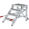 Mobile Arbeitsplattform aus Stahl mit Gitterrost 600 mm, 4 Stufen
