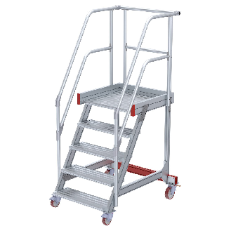 Euroline 513 Wartungsbühne 60° 1000mm Stufenbreite 5 Stufen Alu gerieft-Beschreibung lesen