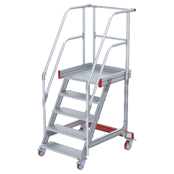 Euroline 513 Wartungsbühne 60° 1000mm Stufenbreite 5 Stufen Alu gerieft-Beschreibung lesen