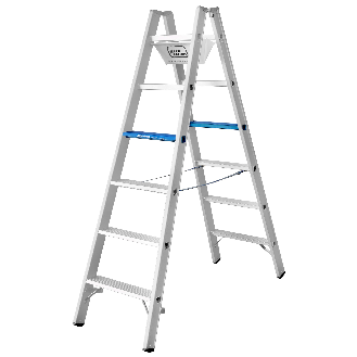 Iller Stufen Stehleiter Alu Ergo Plus eloxiert 2x4 Stufen-Beschreibung lesen