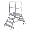 MUNK Podestleiter fahrbar Aluminium geriffelt 2x4 Stufen