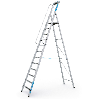 Stehleiter mit Plattform und 12 Stufen-Beschreibung lesen